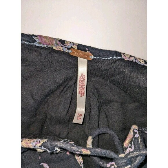 Free People Camella Mini Dress Floral Printed Cotton Ruffle Ruched Sz XS Boho - Picture 7 of 9